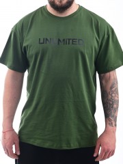 Зелена oversized тениска MIYOR Unlimited Зелена памучна oversized тениска MIYOR Unlimited с щампа от висококачествено текстилно фолио.