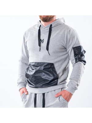 Сив суитшърт MIYOR с качулка