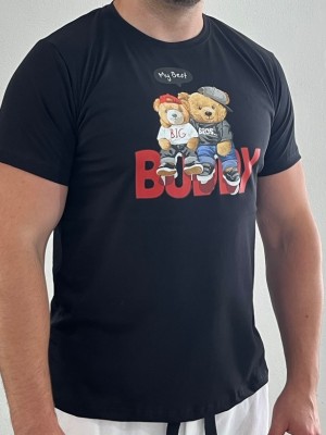 Мъжка тениска MIYOR Buddy – черна Мъжка тениска MIYOR Buddy – черна
