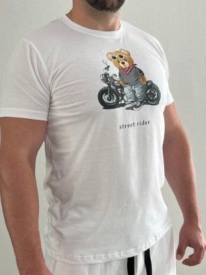 Мъжка тениска MIYOR Rider – бяла Мъжка тениска MIYOR Rider – бяла