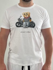 Мъжка тениска MIYOR Rider – бяла Българска изработка от 100% памук с изчистен дизайн и Rider щампа. Мъжка тениска MIYOR Rider – бяла Българска изработка от 100% памук с изчистен дизайн и Rider щампа.