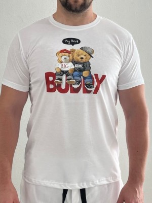 Мъжка тениска MIYOR Buddy – бяла