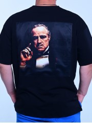Мъжка тениска MIYOR Oversized Black – черна Черна мъжка oversized тениска MIYOR от 100% памук с пришита Don Corleone щампа.