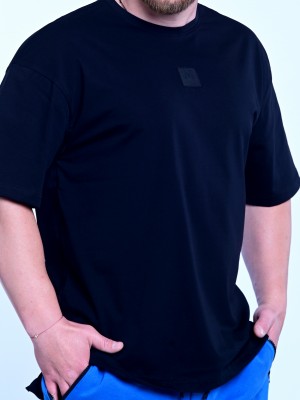 Мъжка тениска MIYOR Oversized Patch Black – черна